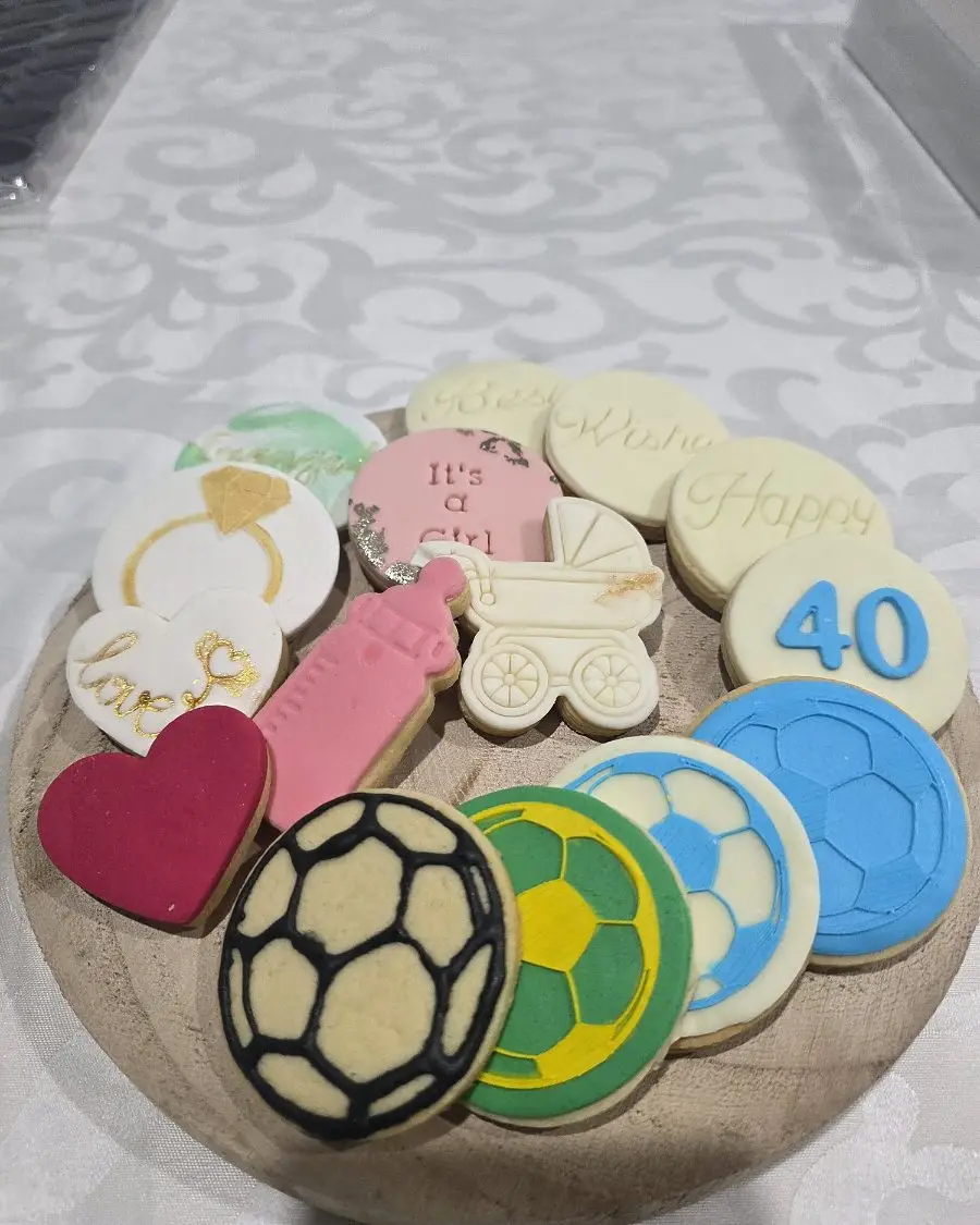 Assorted decorated cookies